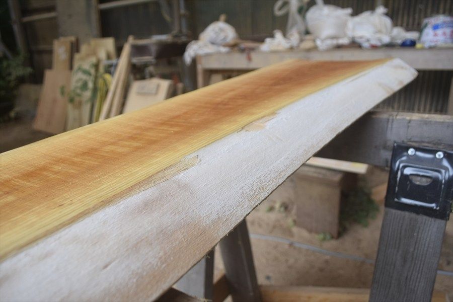 アウトレット ケヤキ(欅)の一枚板 長さ約111cm 幅約31～35cm 厚