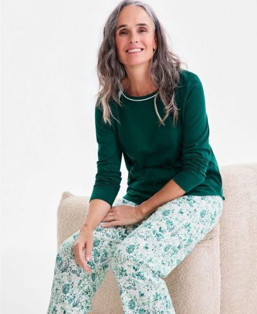 チャータークラブ レディース ナイトウェア アンダーウェア Women s Long-Sleeve Jersey Pajama Set Winter Meadow