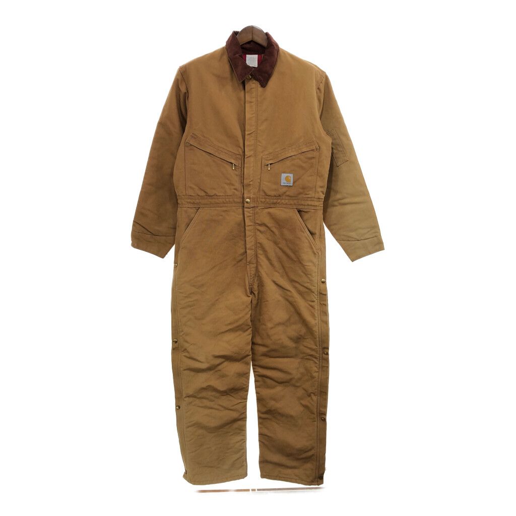 雰囲気◎ 90s カーハート USA製 オールインワン ブラウンダック地 ツナギ 90年代 USA製 Carhartt カーハート ダック地 オールインワン