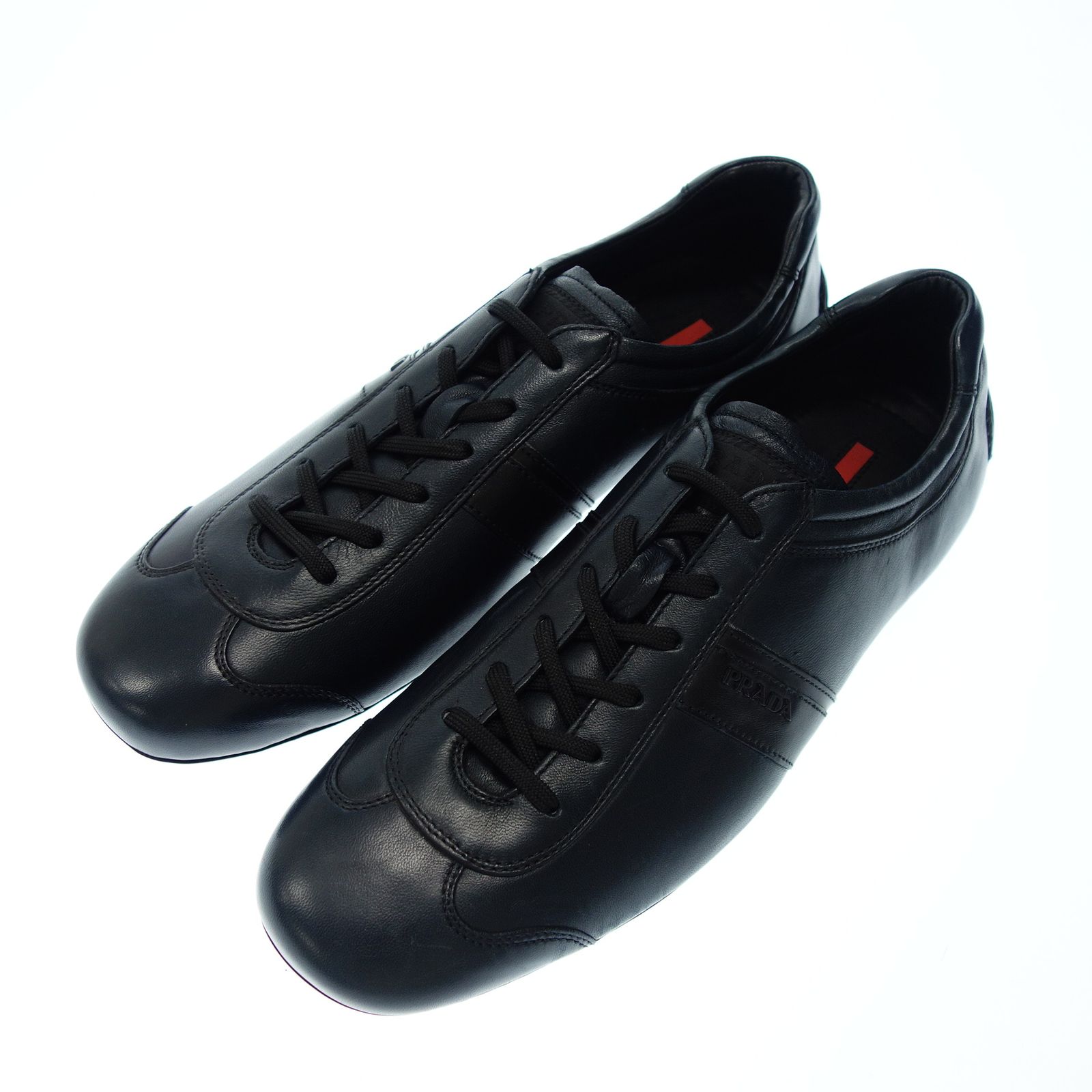 プラダ レザースニーカー メンズ 8.5 紺 PRADA【AFC54】 - メルカリ