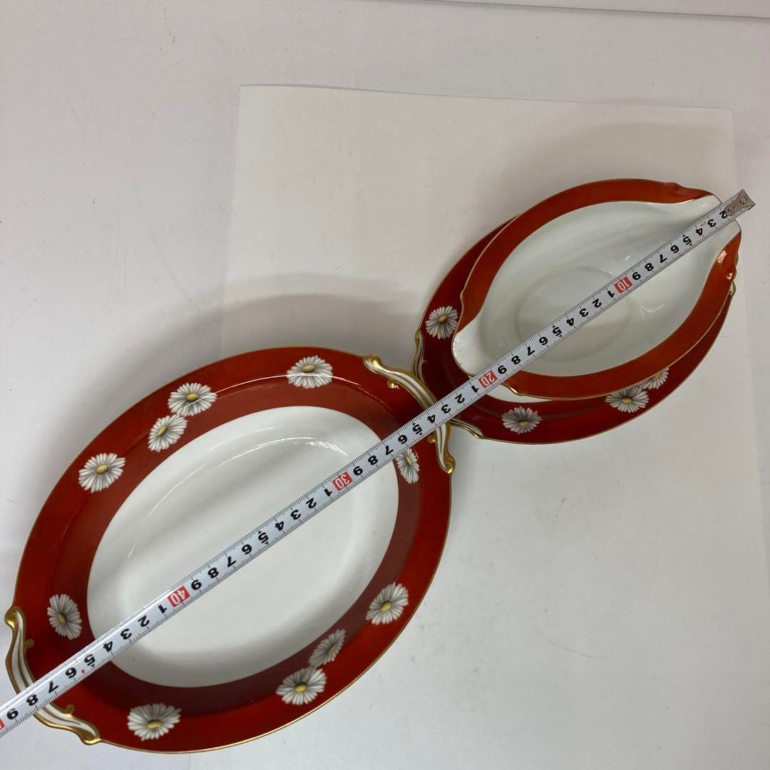 赤色特大プレート チュリーン5点セット