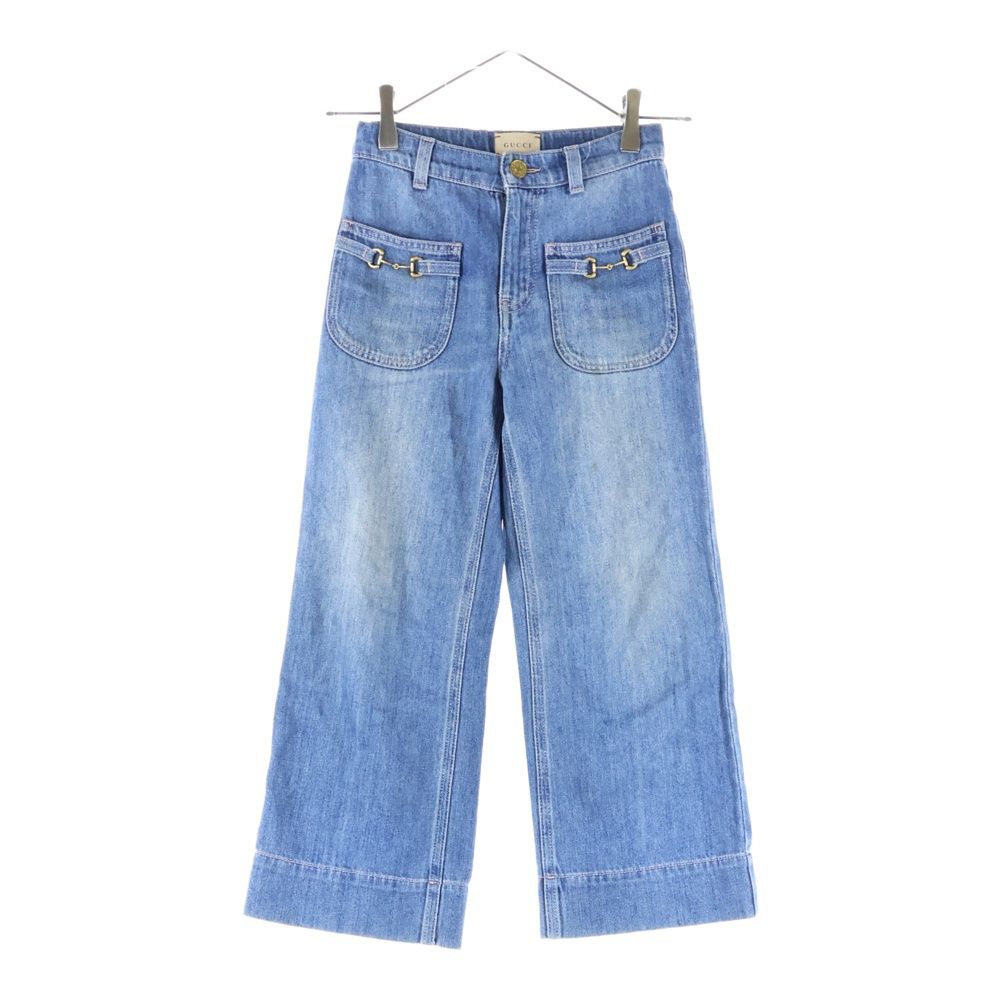 GUCCI (グッチ) GGロゴレザーワッペン キッズ デニムストレート