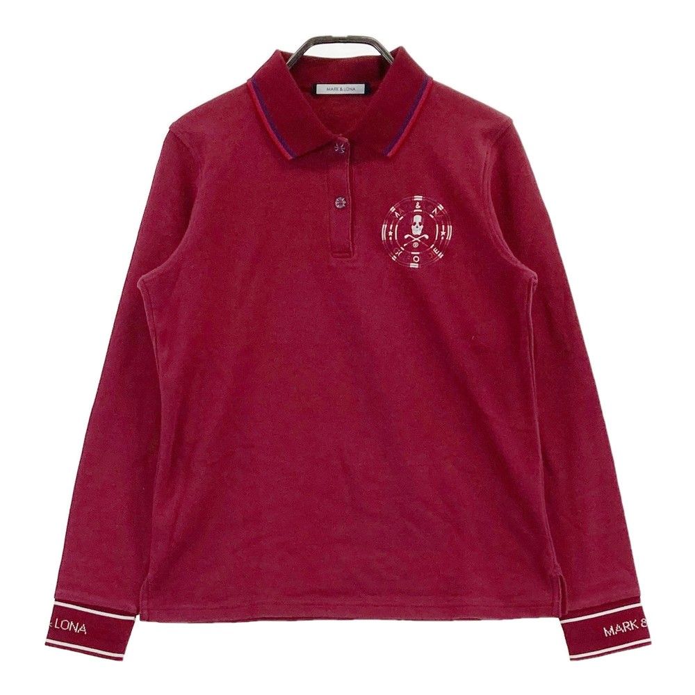 サイズ：38 MARK&LONA マークアンドロナ 長袖ポロシャツ レッド系