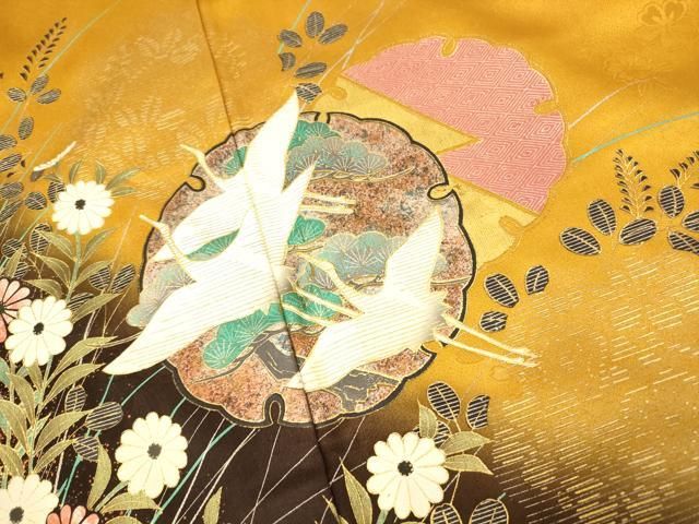 平和屋着物○訪問着 飛鶴雪輪 暈し染め 金銀彩 正絹 逸品