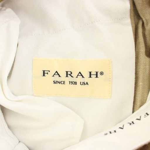 ファーラー FARAH ツータックワイド Two Tuck Wide リネンデニム ワイドパンツ ジップフライ 麻 リネン W28 L28 ベージュ FR0301-W4009 YT WWW_OLIVIERBERNSTEIN_COM
