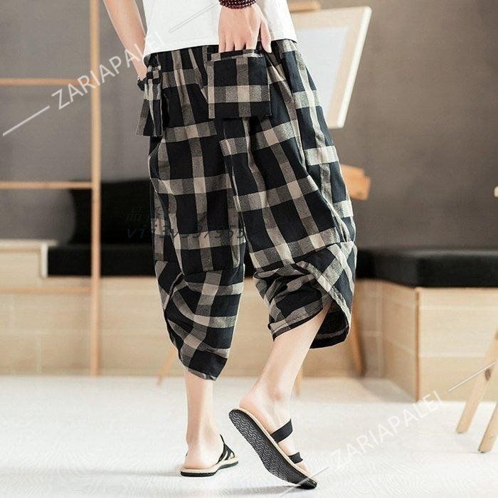 メンズ サルエルパンツ | 夏 リネン パンツ リネンパンツ 涼しいズボン ワイドパンツ 袴パンツ ハロンパンツ 綿麻パンツ [Joielmal] 涼しい 赤字覚悟!サルエルパンツ アラジンパンツ