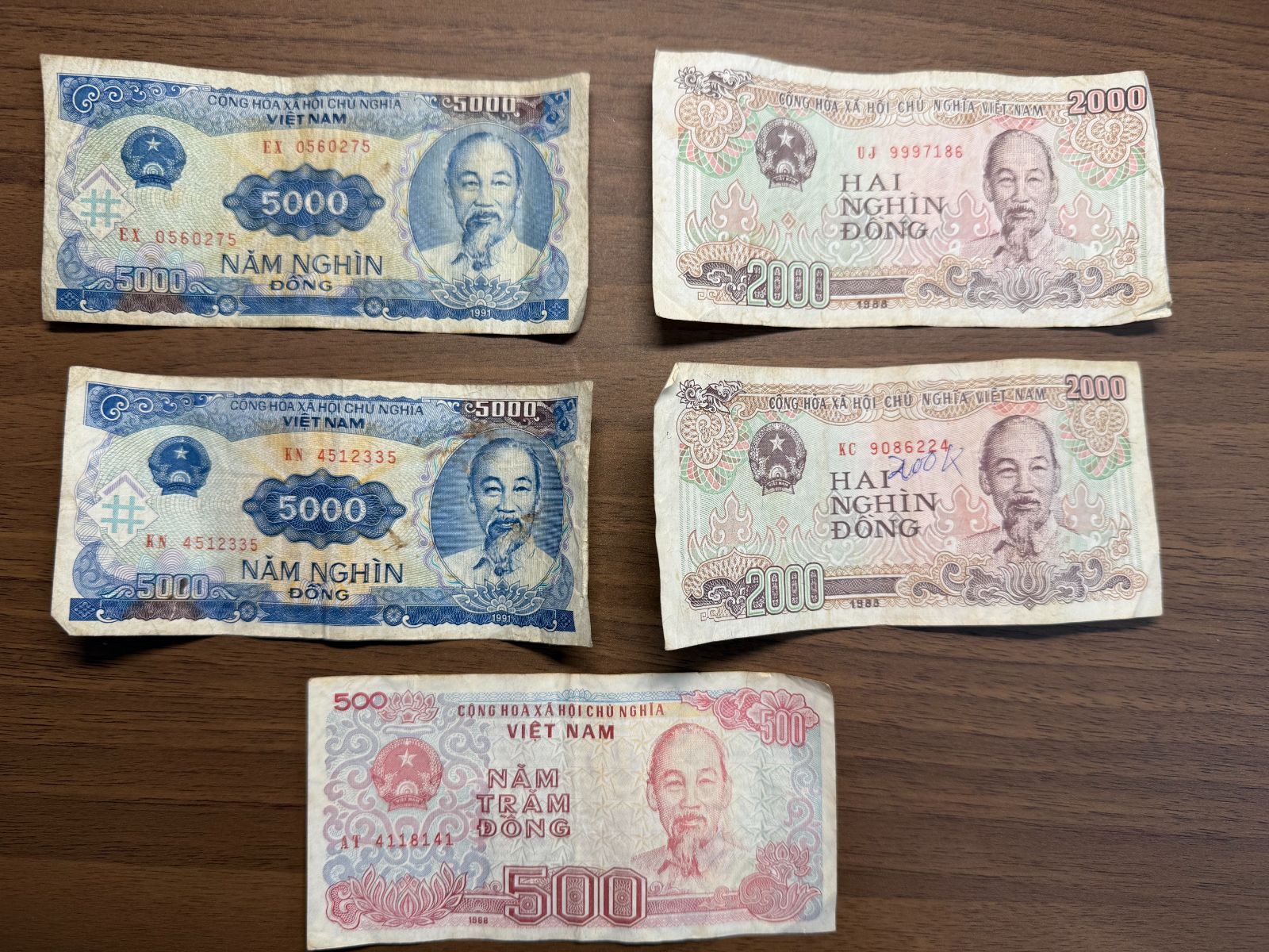 ベトナム 旧紙幣5000ドン・2000ドン・500ドン 5枚セット - メルカリ