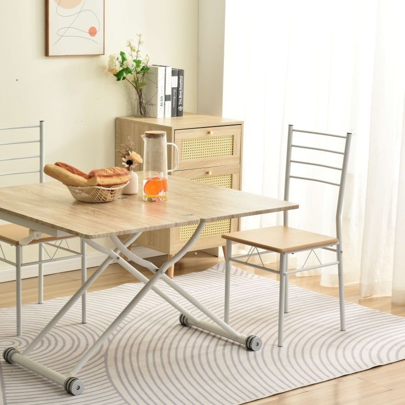 テーブル 天板が2倍に広がるガス圧昇降テーブル