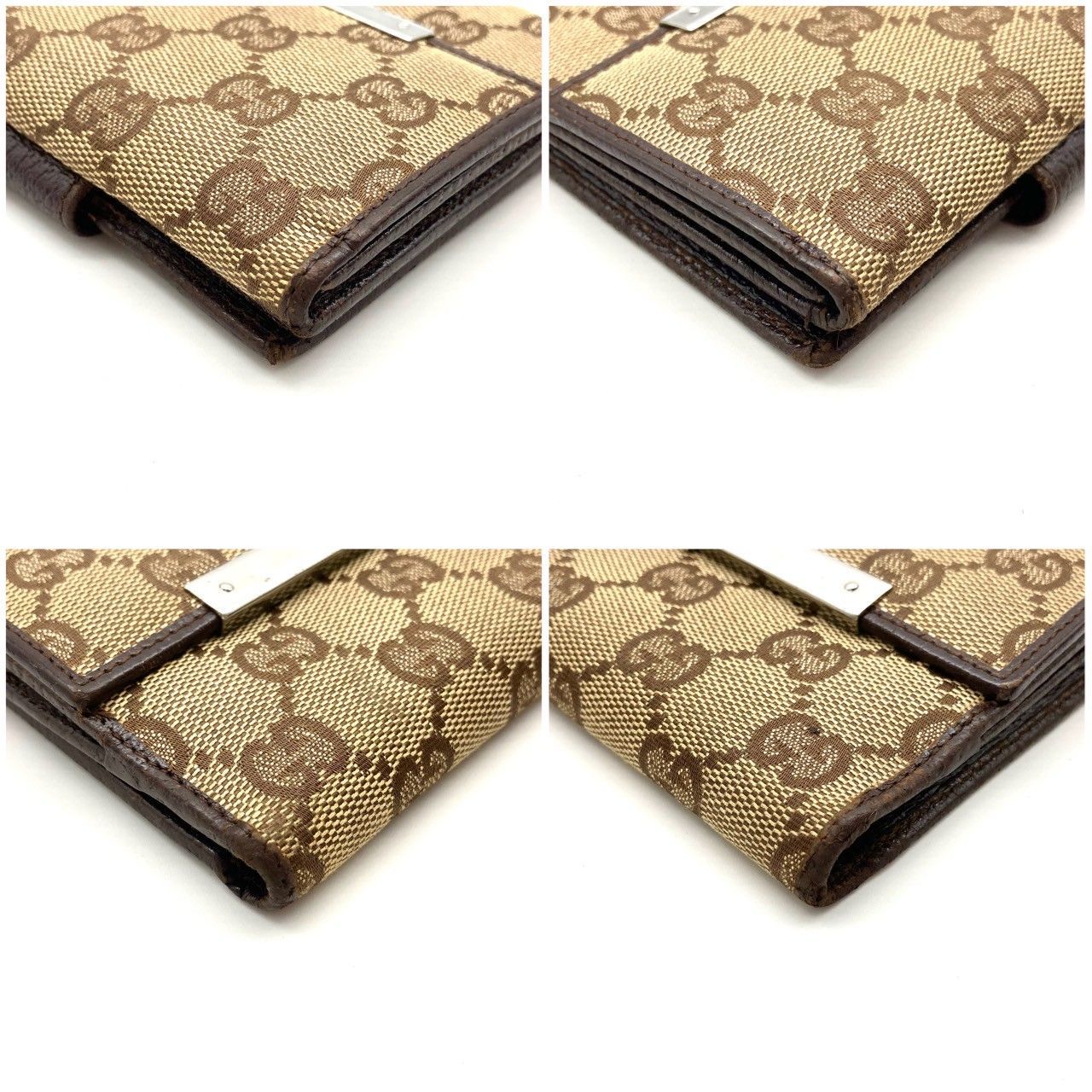 けろぴょん 様専用 GUCCI 二つ折り財布 ブラウン レザー GGシマ 小物