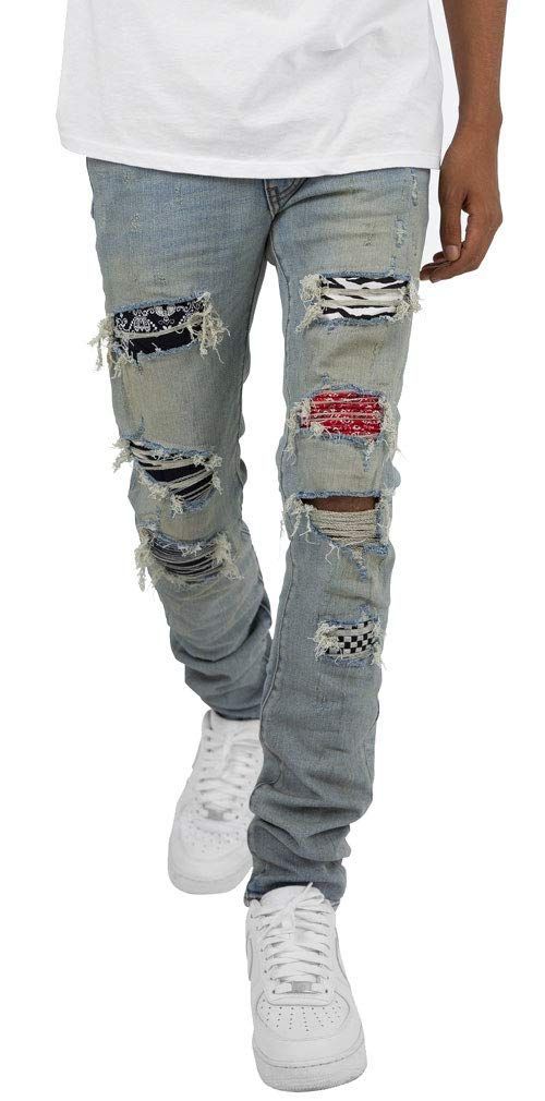 Size 29_Color ブルー ミニマル デニム スキニーパンツ メンズ 29inch ブルー 075