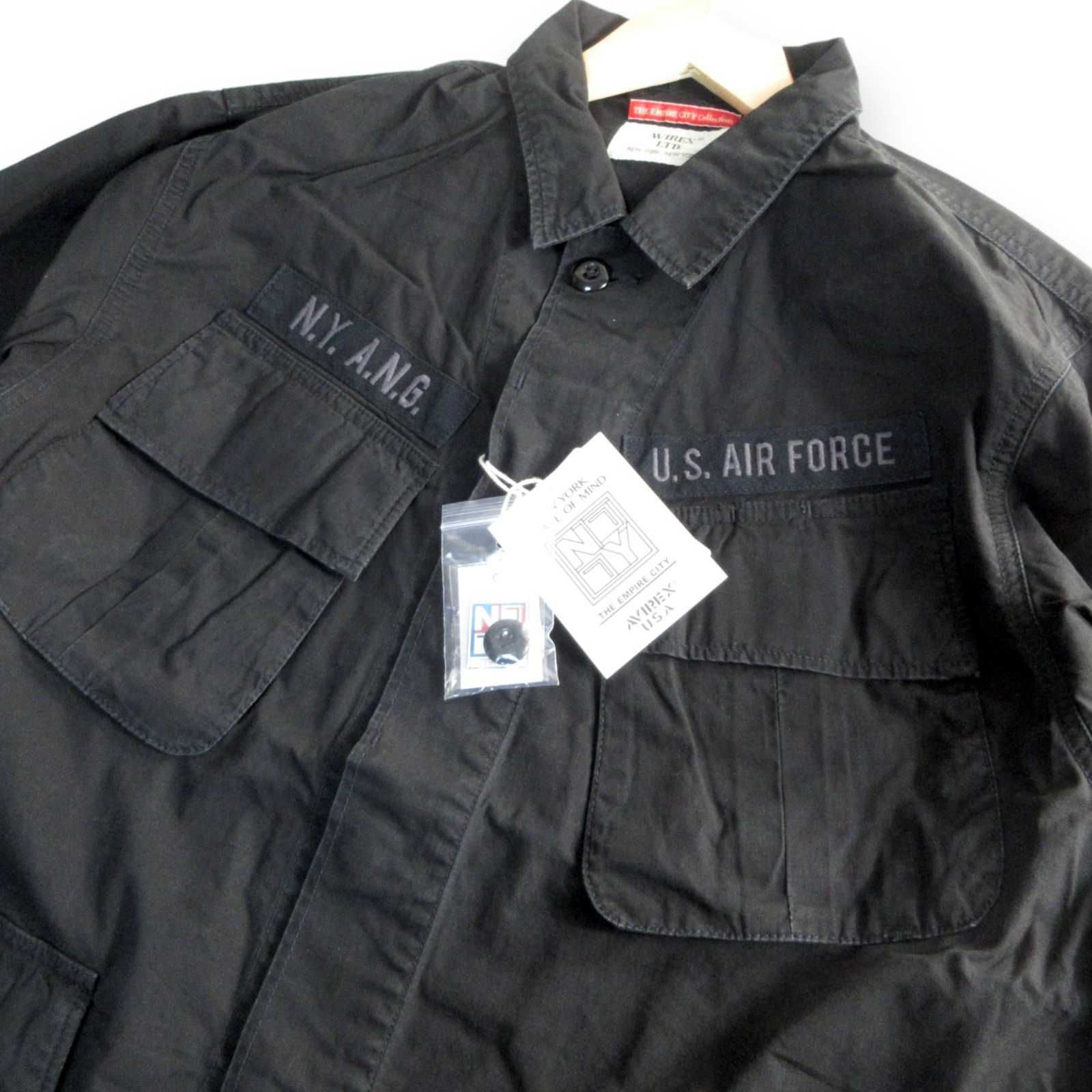 新品未使用品AVIREXアメリカ軍ファティーグジャケットブラック