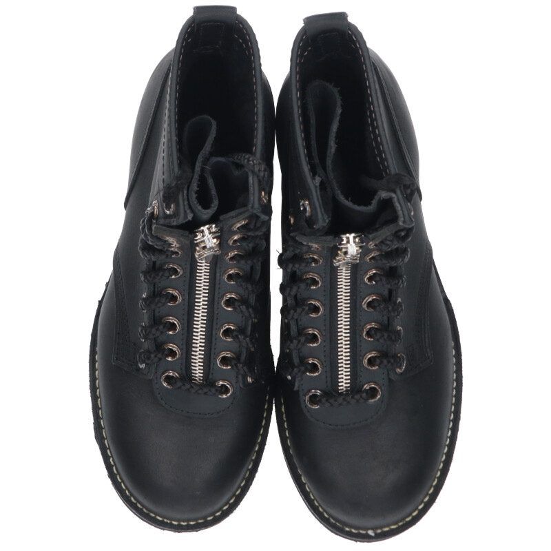 クロムハーツ   FIREMAN ファイヤーマン センターダガージップレースアップレザーブーツ 中古 OS06 クロムハーツ FIREMAN/ファイヤーマン センターダガージップレース