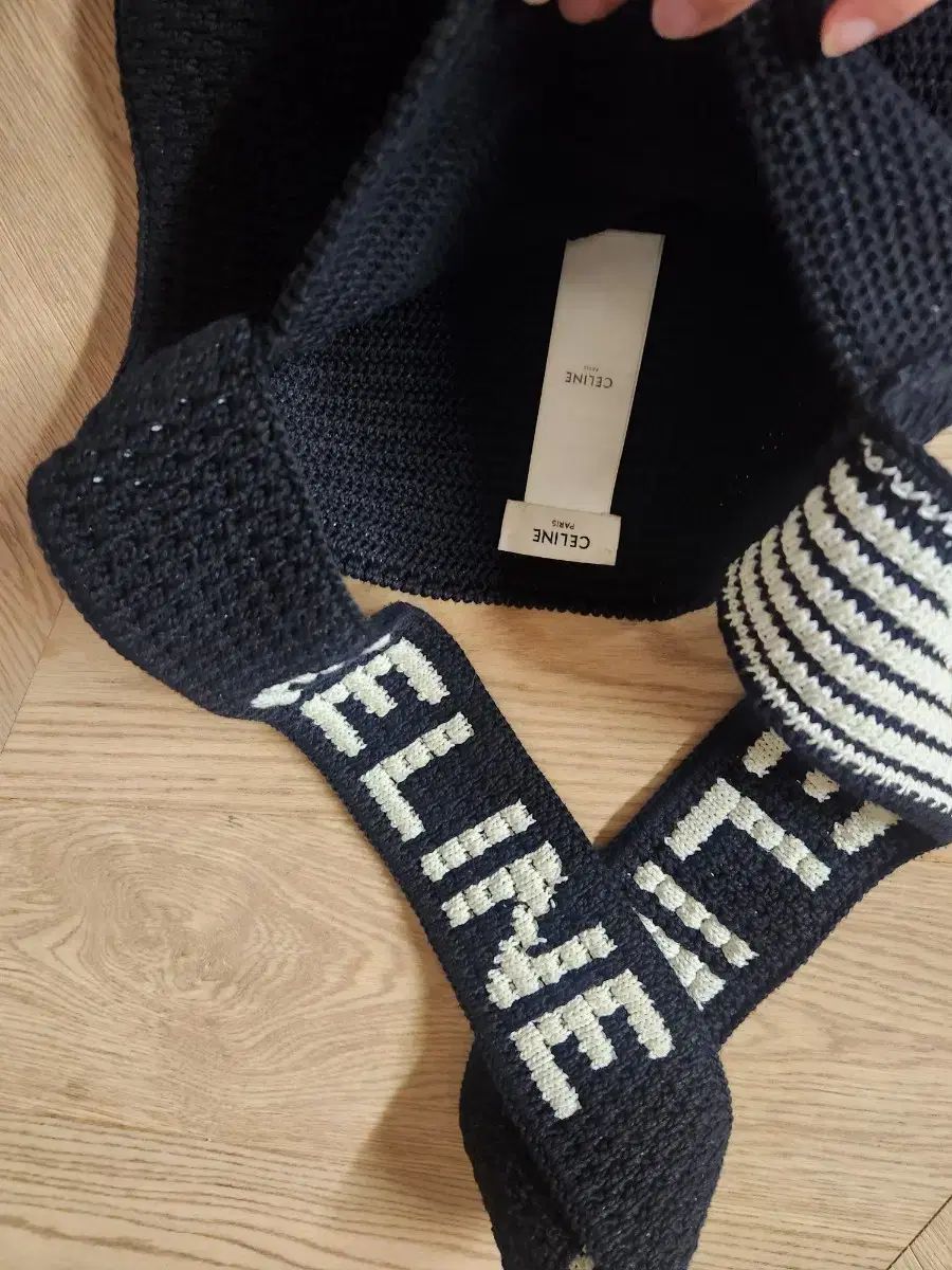 Celine セリーヌ かぎ針編み 綿 コットン クロスバッグ