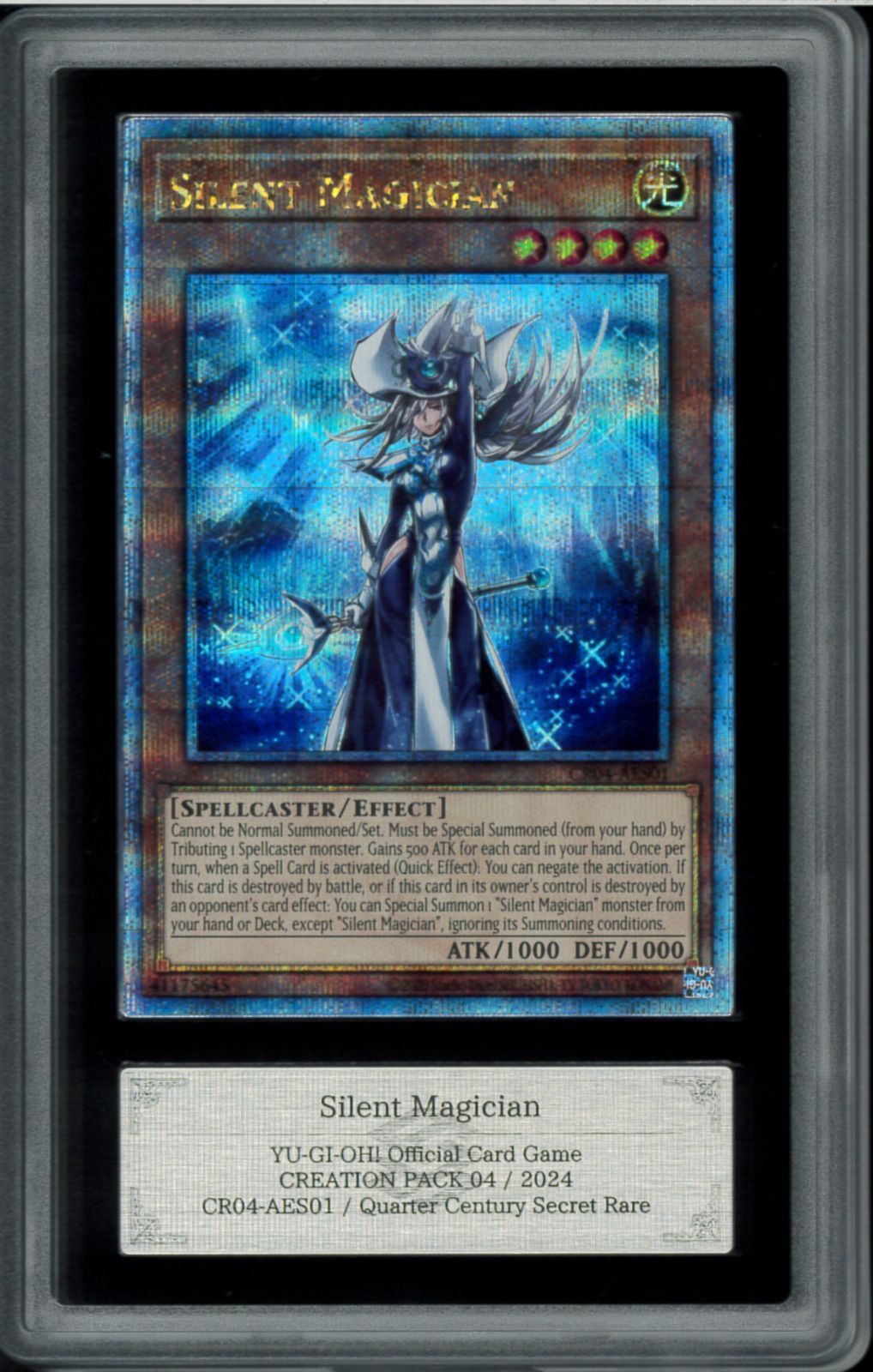 遊戯王　粛声　サウラヴィス　アジア　シークレット　25th　クオシク ARS9 SILENT MAGICIAN 沈黙の魔術師 CR04-AES01 アジア クオシク