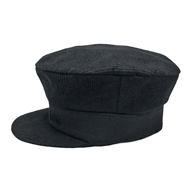 Christian Dior クリスチャンディオール エンブロイダリー ロゴ キャスケット 帽子 02DCP920A140 size 56 ウィメンズ レディース 帽子 コットン ブラック
