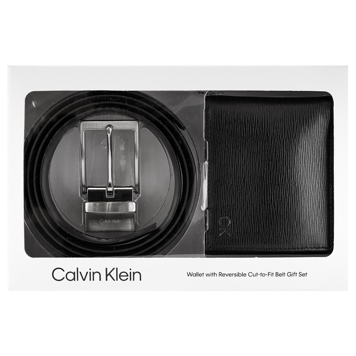 Calvin Klein カルバンクライン ベルト＆二つ折り財布セット 41CK240001 2 PIECE BOXED REVERSIBLE SMOOTH BELT WITH RIVER PRINT WALLET メンズ ギフトセット BLACK ブラック