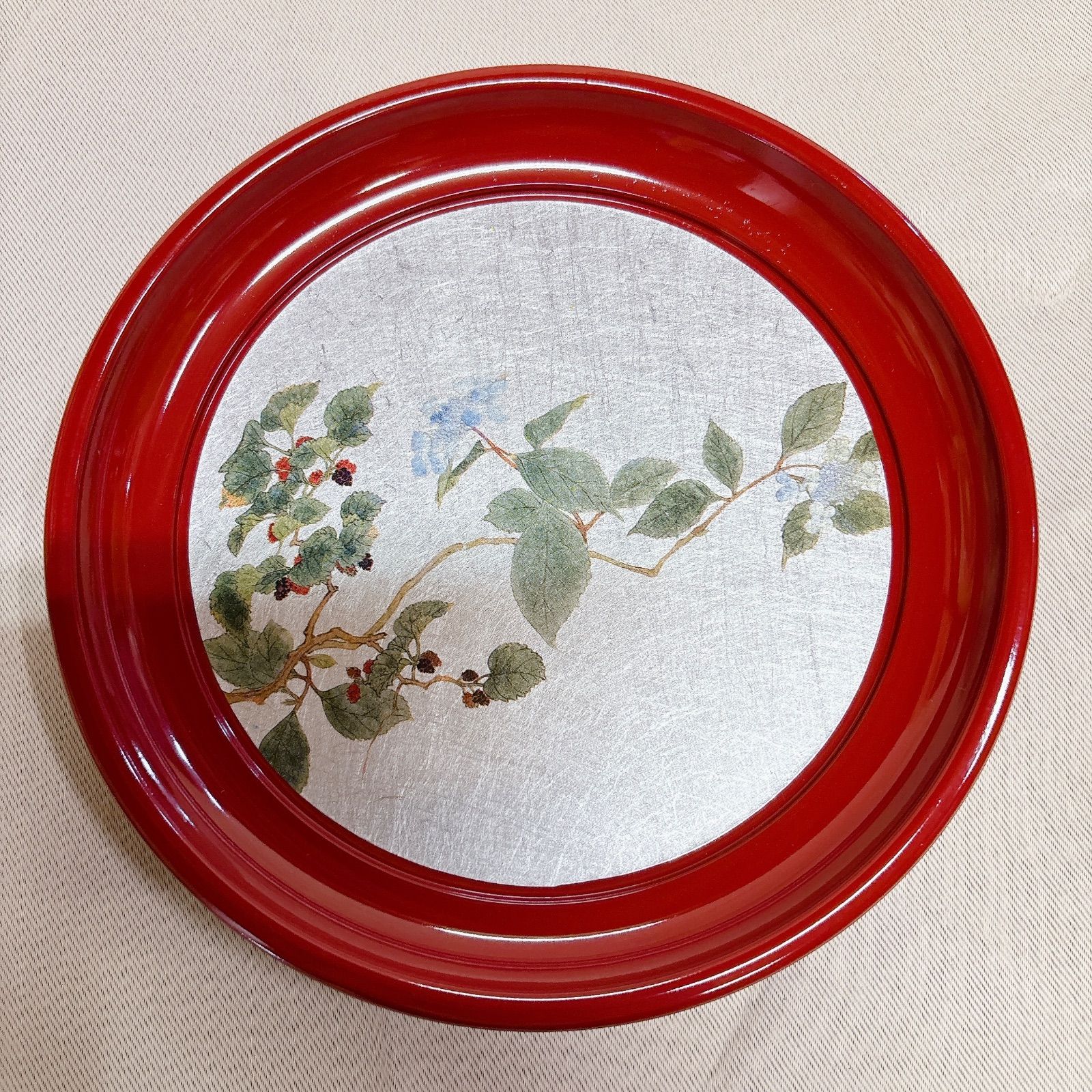 金沢箔 金箔 手描き 菓子鉢花柄装飾の漆器の椀 箔一 金沢箔工芸 HAKUICHI ORIGINAL 菓子皿 花柄 銀 漆器 5枚