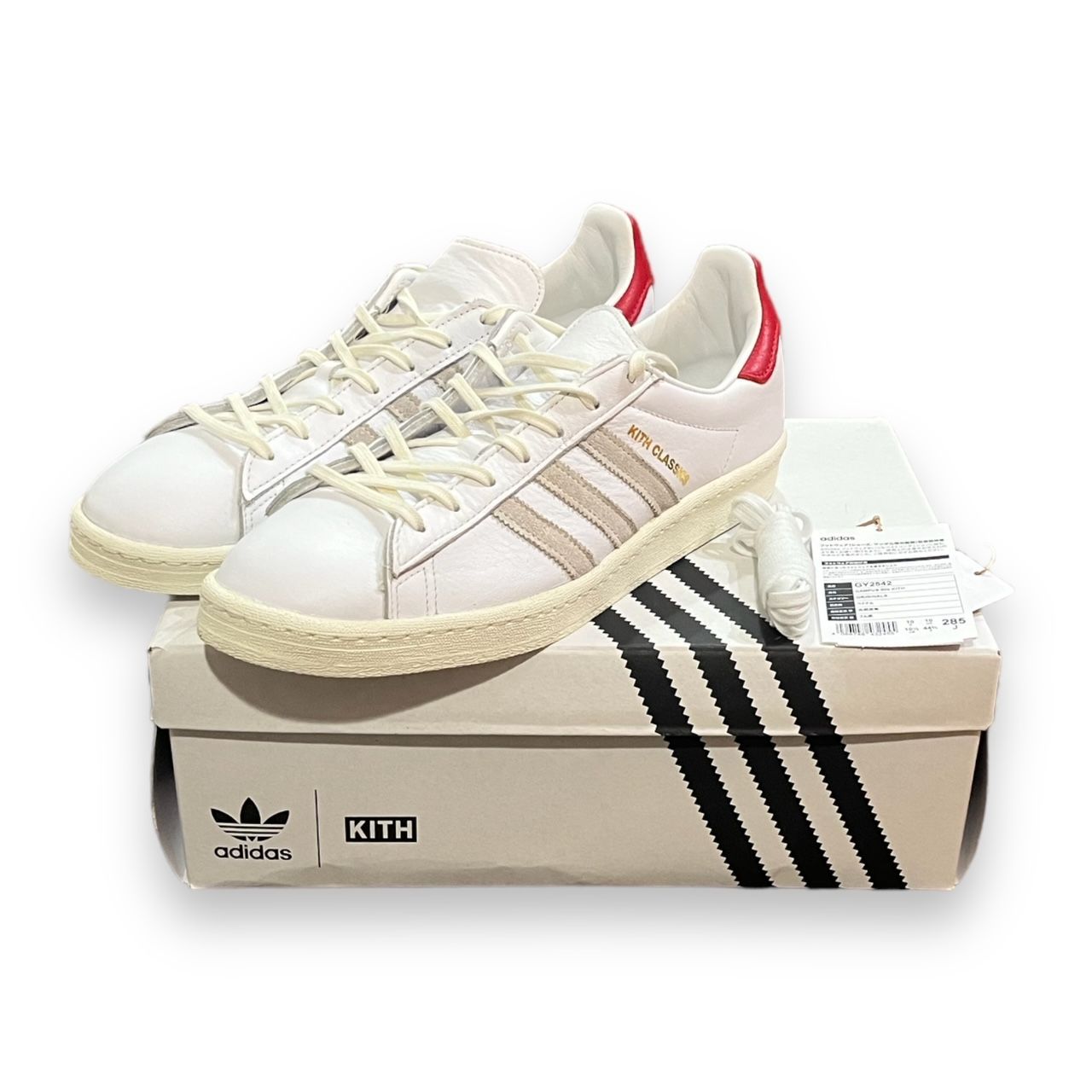 国内正規 KITH × adidas Campus 80s White/Red キス × アディダス キャンパス コラボ スニーカー  スーパースターGY2542　28.5cm