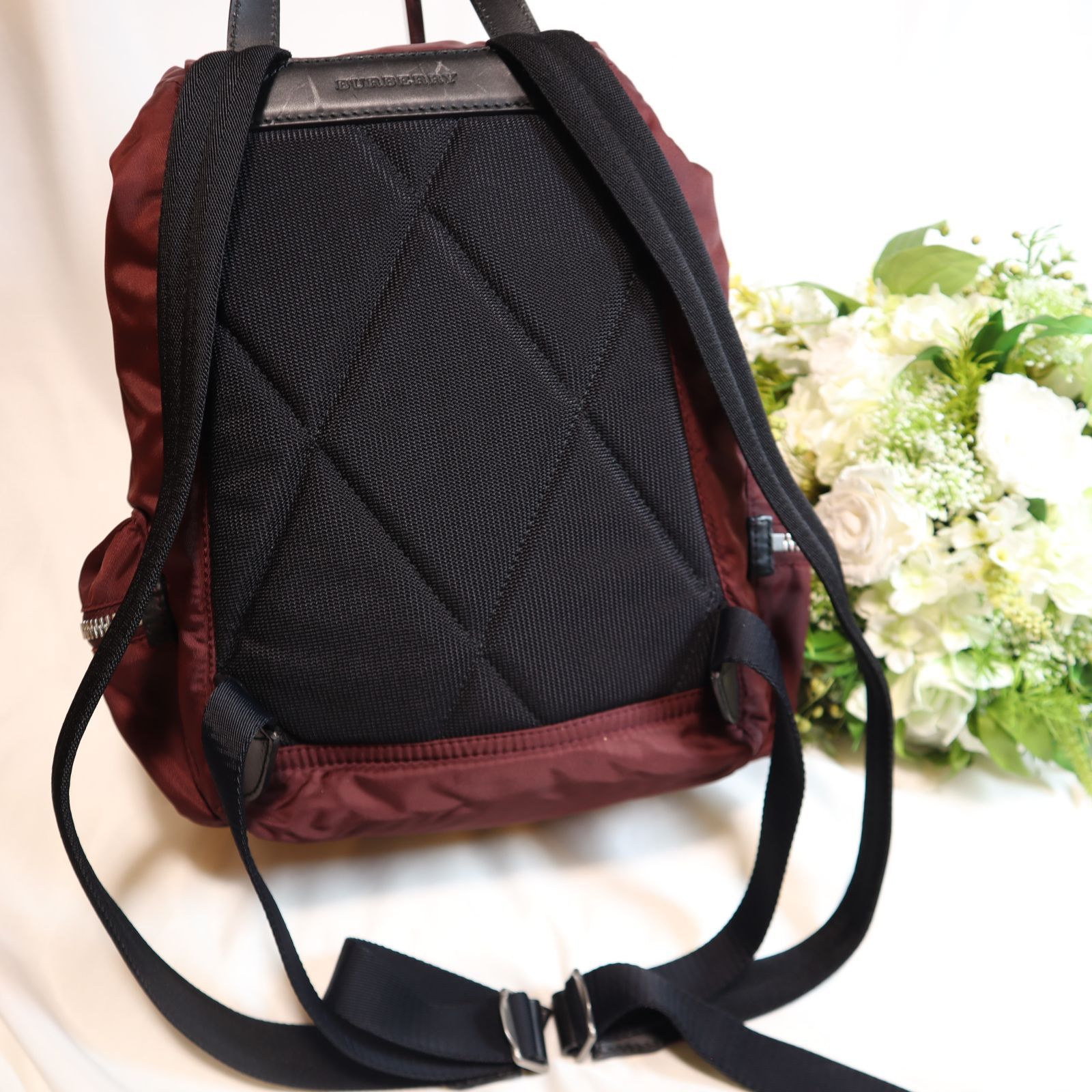 BURBERRY バックパック リュック バーガンディー レッド ナイロン 