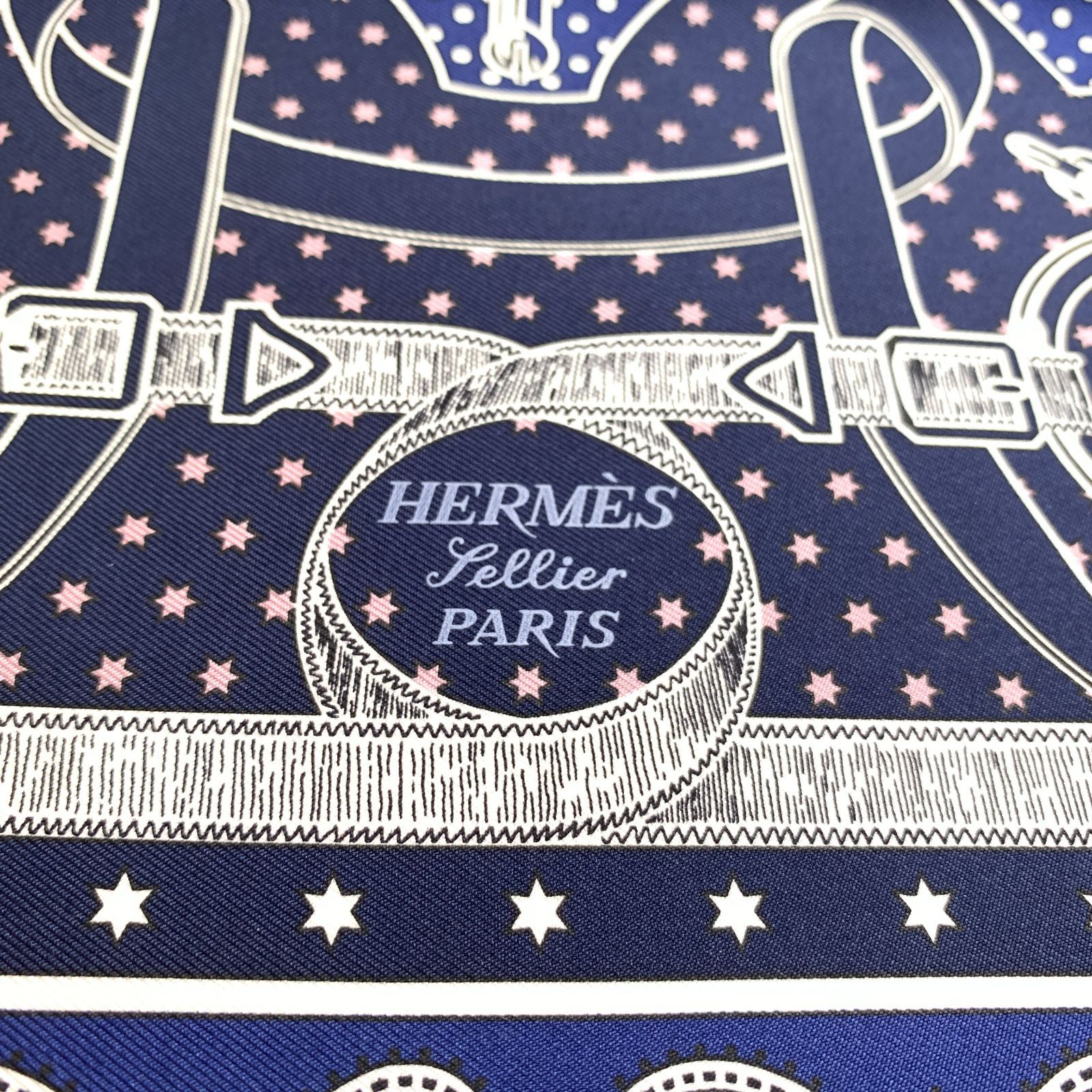 f001 B 未使用品 HERMES エルメス カレ55 バンダナ スカーフ 55cm
