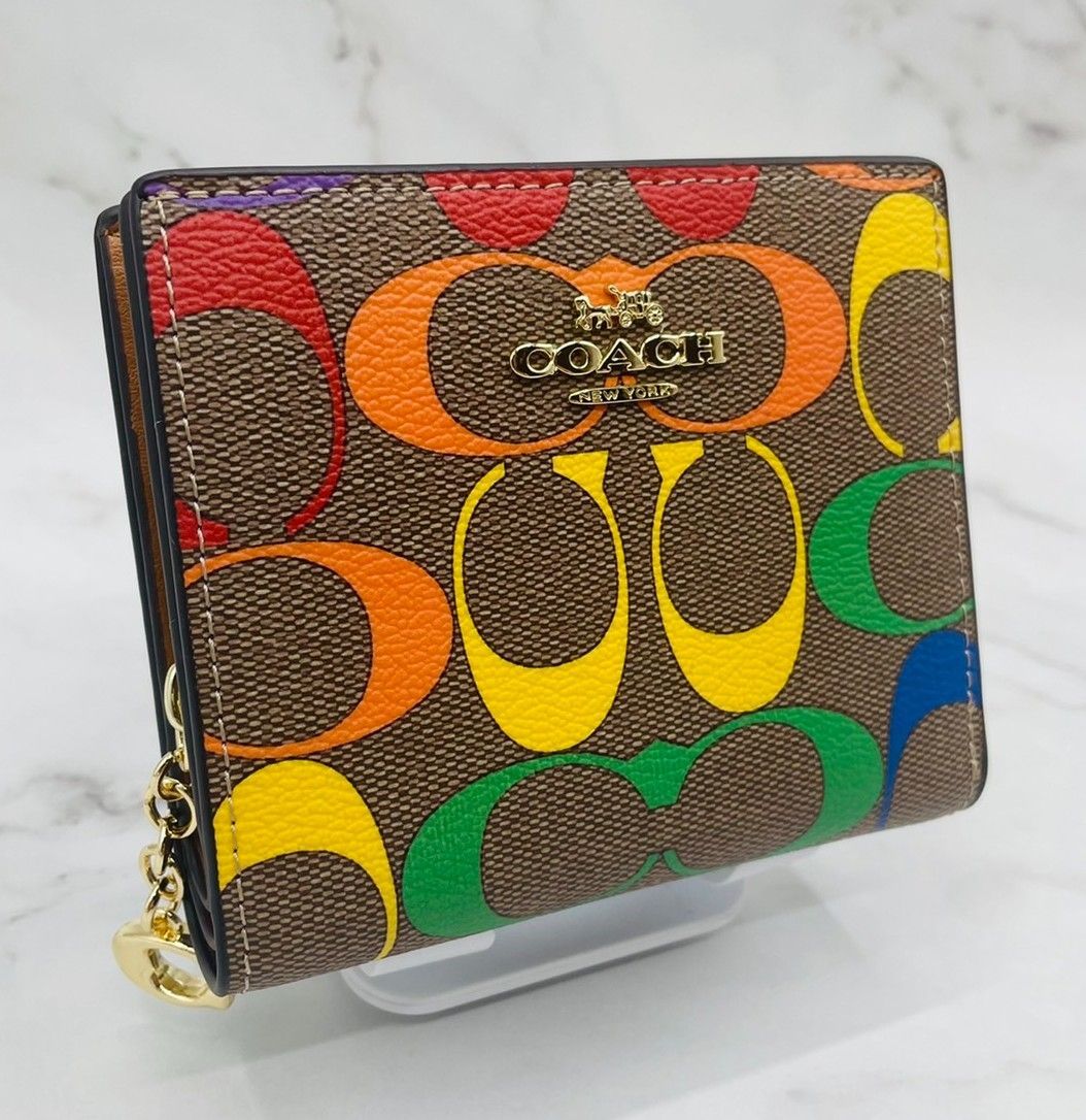 COACH 新品 折り財布 【正規品】レインボー C4536 コンパクト