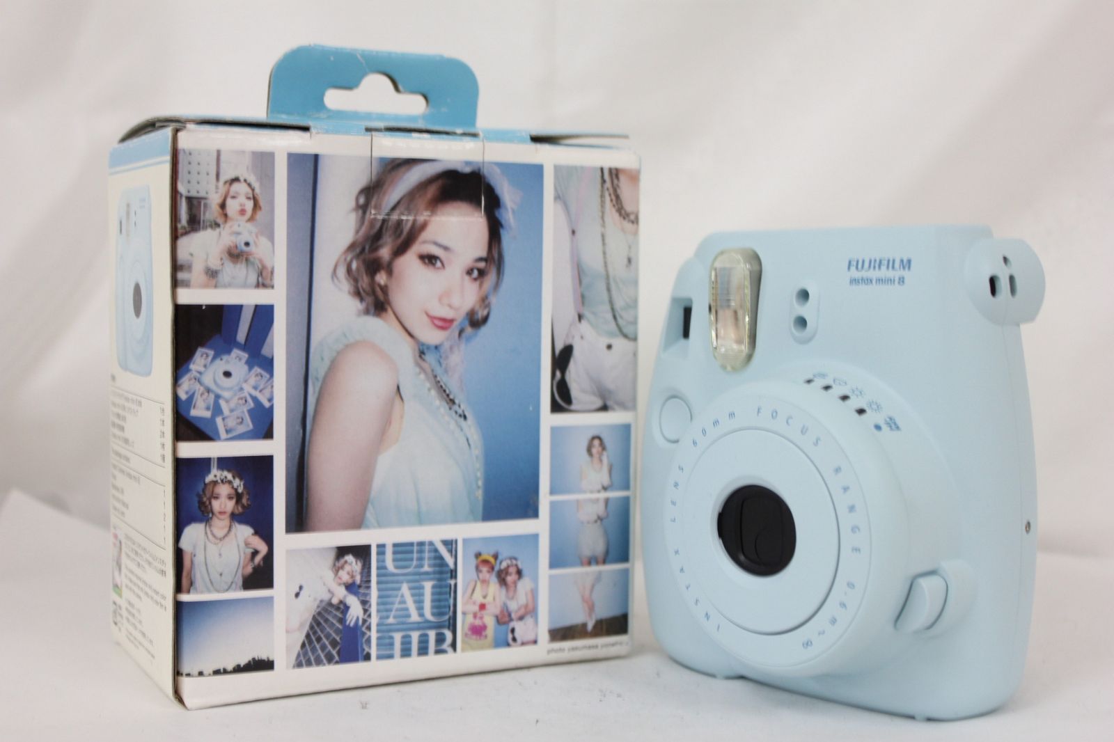 返品保証 元 き フジフィルム Fujifilm instax mini 8 ブルー 60mm Focus チェキ M5980
