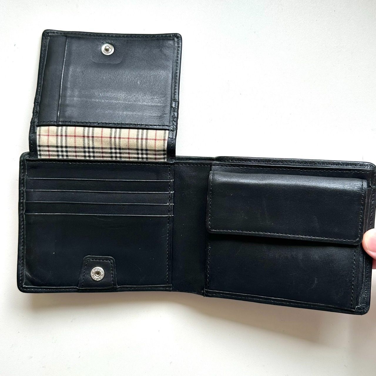 バーバリー BURBERRY 二つ折り財布 ノバチェック ブラック