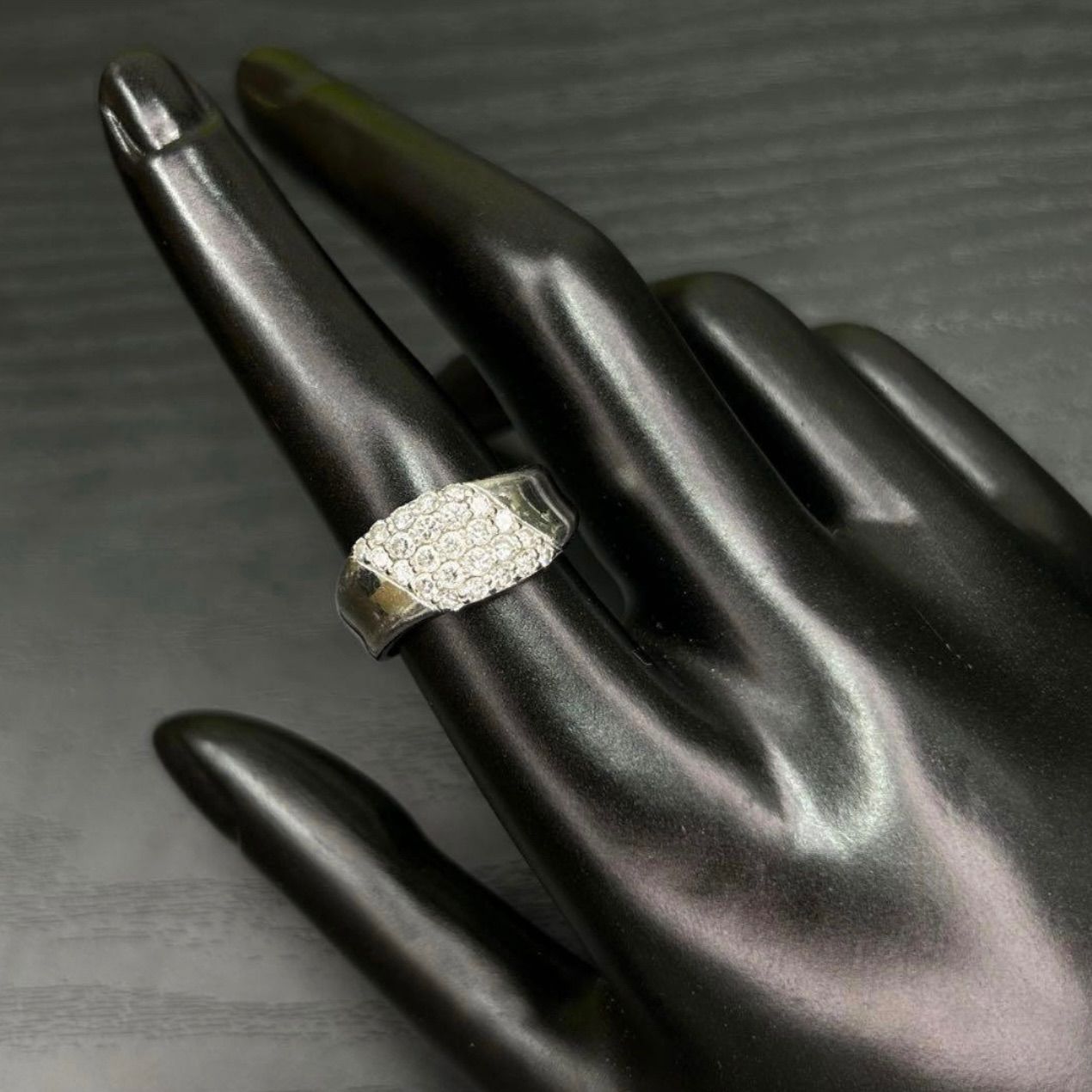 プラチナ pt900 三越ジュエリー 天然ダイヤモンド 1.00ct 幅広 