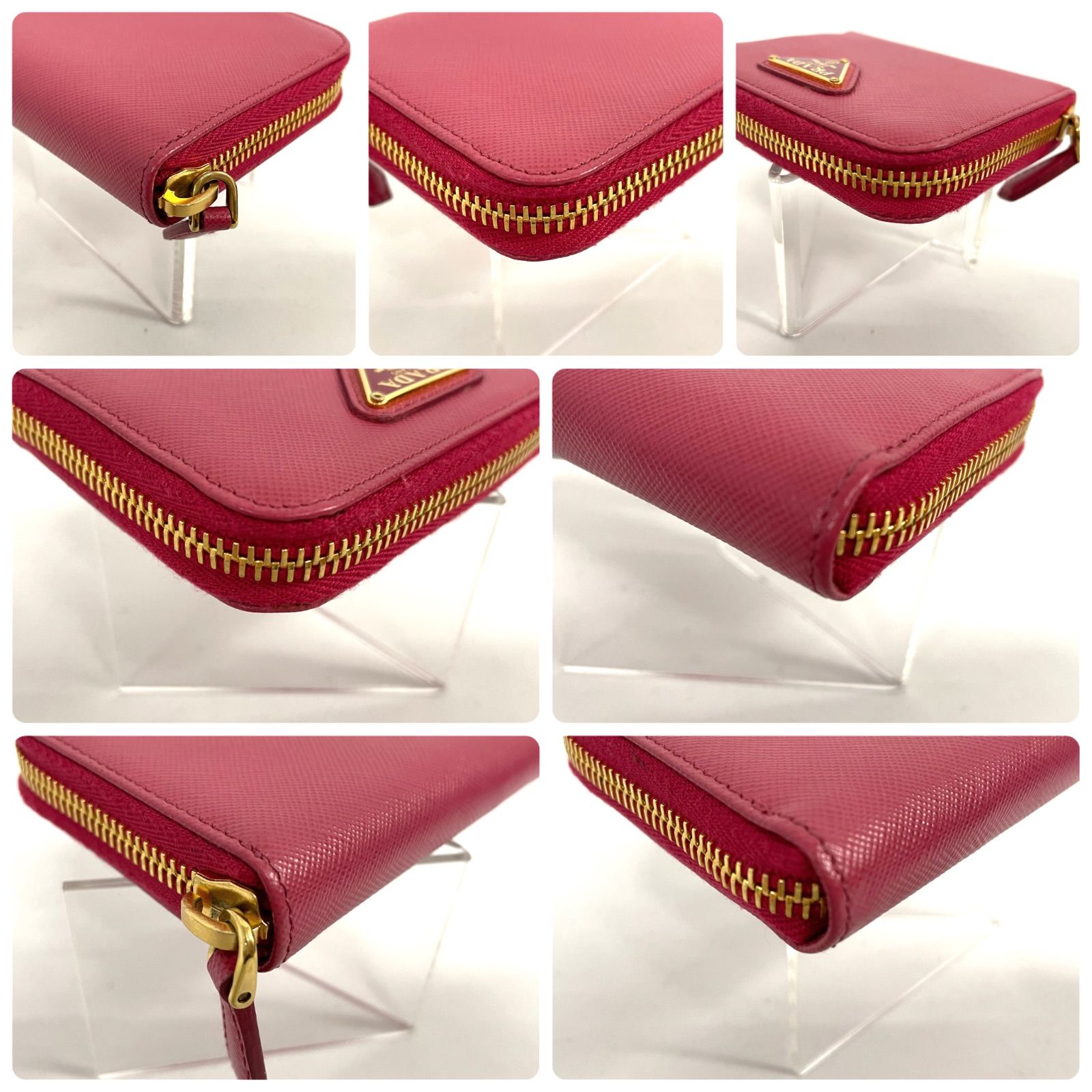 美品 PRADA プラダ サフィアーノ ラウンドファスナー 財布 コインケース 美品】 PRADA プラダ サフィアーノ コンパクト ラウンド ジップ