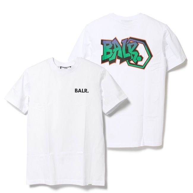 【新品未使用】 BALR. ボーラー メンズ OLAF STRAIGHT GRAFFITI T-SHIRT Tシャツ 半袖 カットソー コットン  B11121170 ホワイト