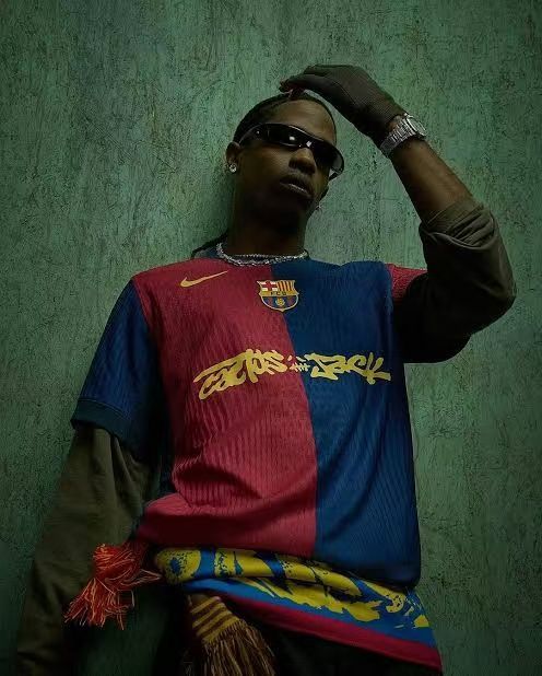 バルセロナユニフォーム Travis Scott ハフィーニャ 週末限定 正規品Travis Scott 24/25 アウェイユニフォーム