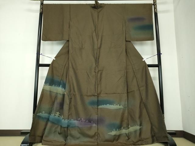 平和屋着物●訪問着　お召地　風景文　暈し染め　正絹　逸品　DAAS3877ps 平和屋着物○訪問着 お召地 風景文 暈し染め 正絹 逸品 DAAS3877ps