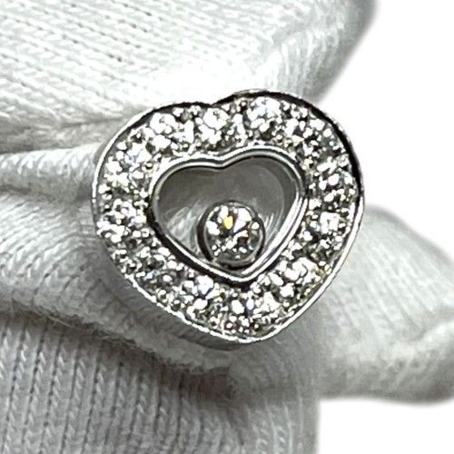 Chopard ショパール　ハッピーダイヤモンド　ハート　ピアス　K18 WG Chopard】【メーカー洗浄済】ショパール『K18YG ハッピー