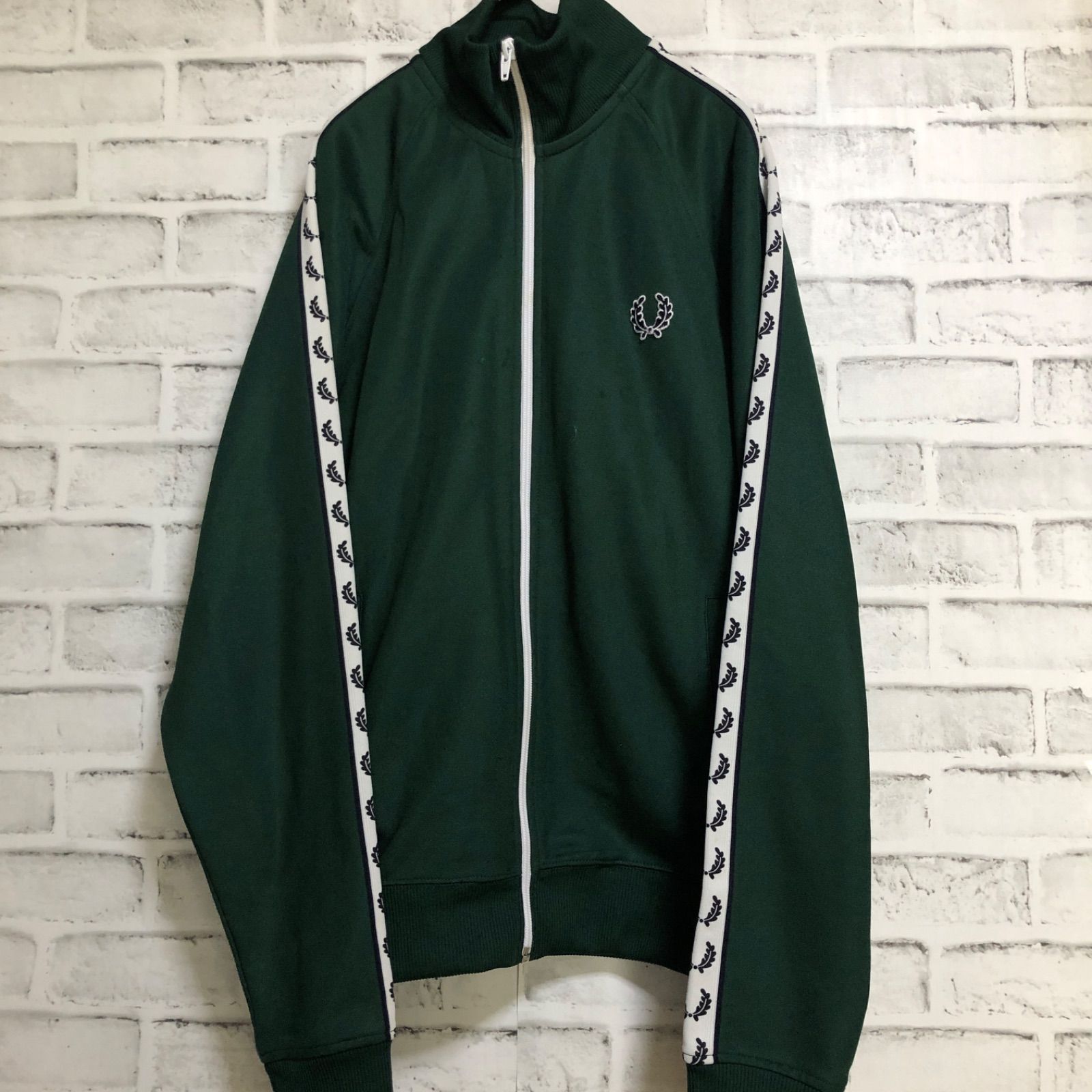 FRED PERRY ダークグリーン ジャージ M Fred Perry フレッドペリー トラックトップ J7826 グリーン