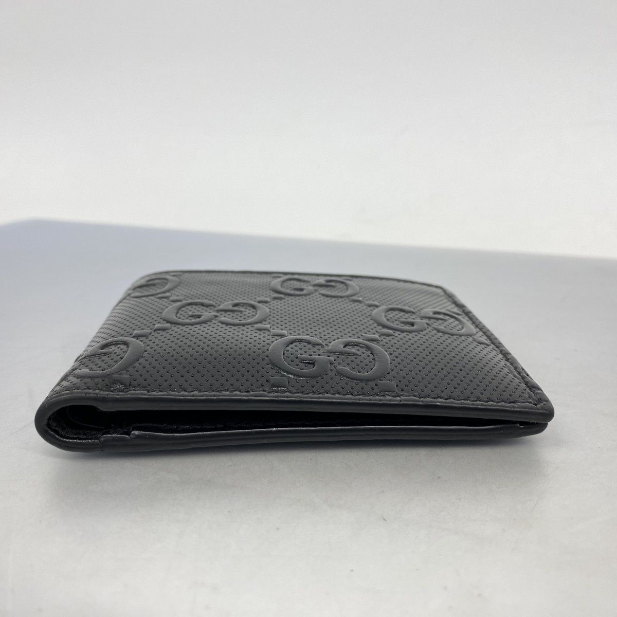 5ie6329-h グッチ 財布 GGエンボス 625555 レザー ブラック シルバー金具 レディース