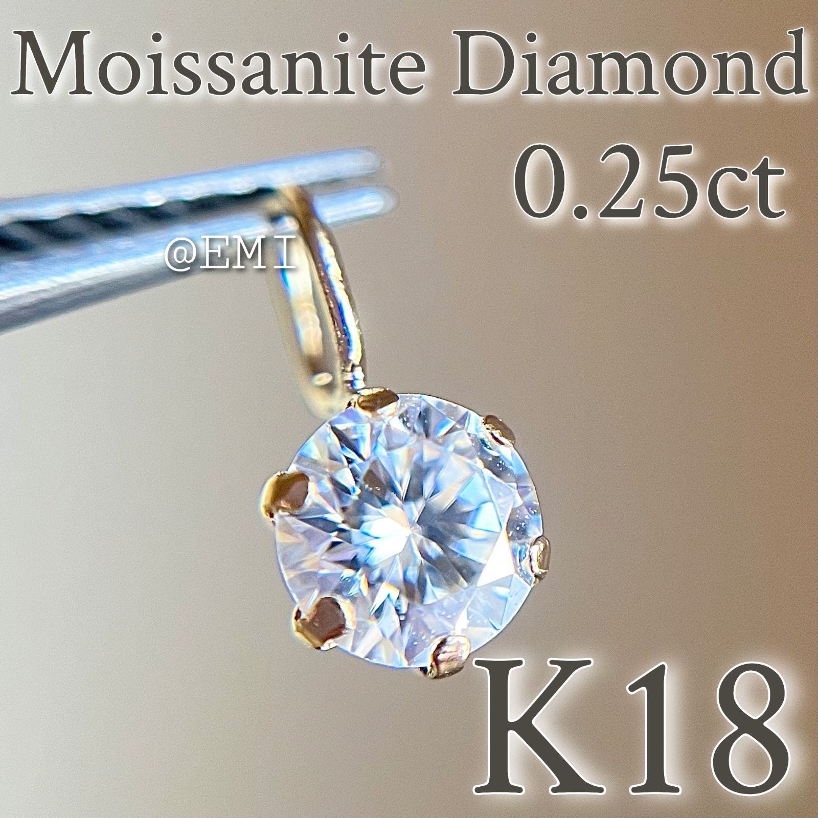 タイムセール☆】 K18YG モアッサナイトダイヤモンド H&C 0.25ct ...