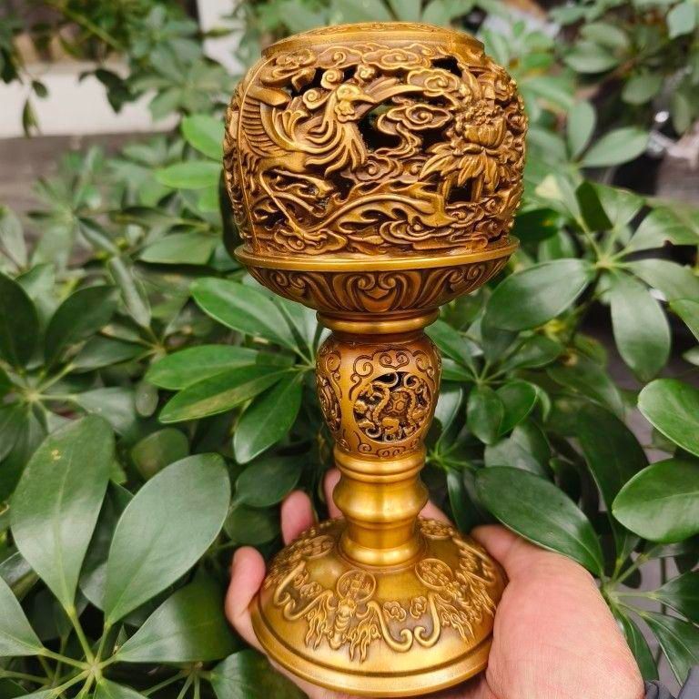 五福八宝香炉 家庭用 室内 薫香 香道具 装飾品 工芸品 美術品 置物 銅製 透かし彫り双鳳香炉 灯籠薫香炉 香道具 装飾品 工芸品 置物
