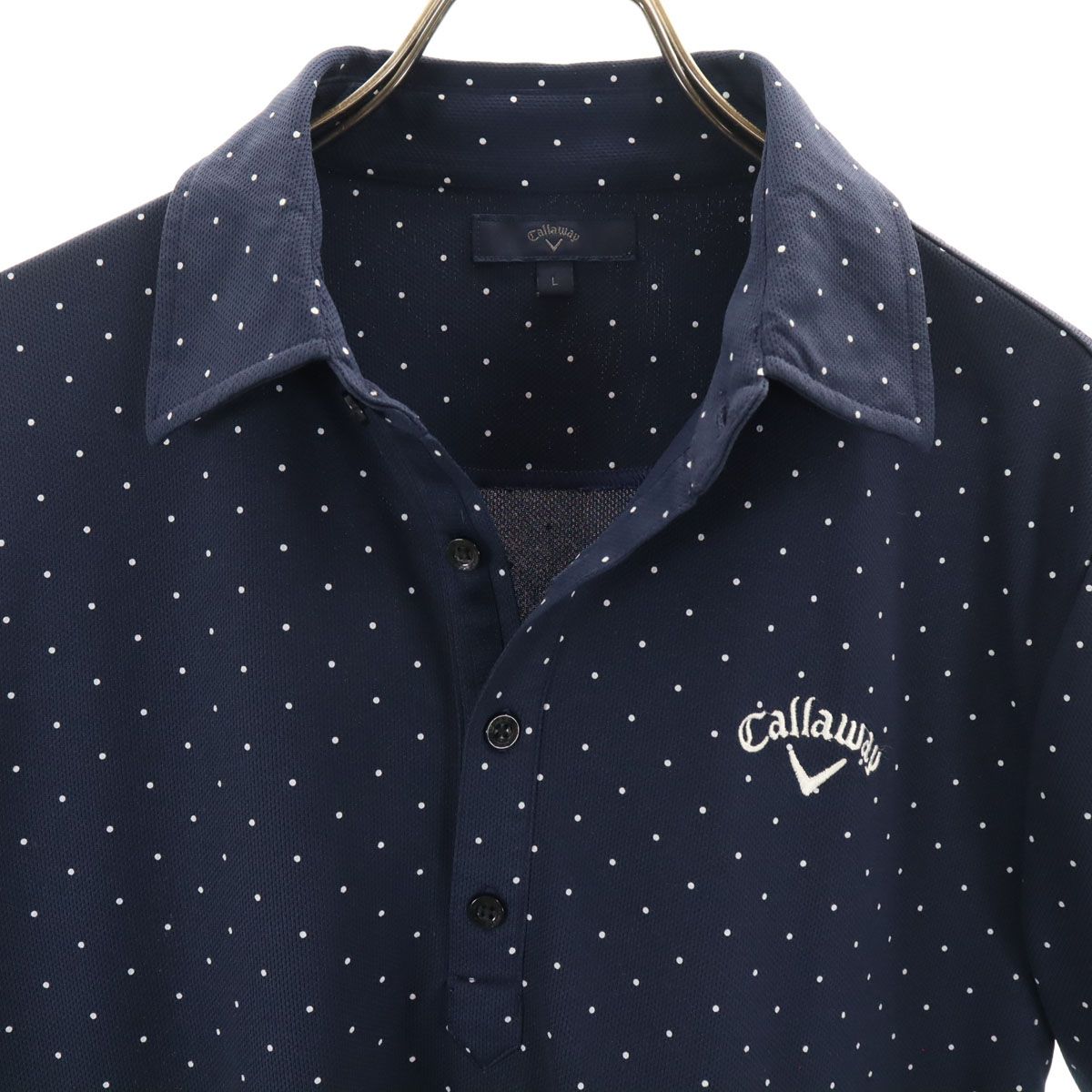 Callaway ネイビー ドット柄 ポロシャツ Callaway チェック柄ポロシャツ Mサイズ ネイビー - メルカリ