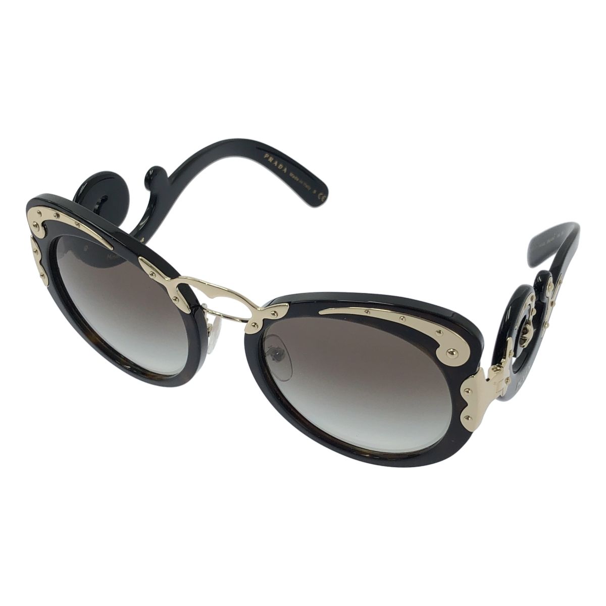 PRADA | プラダ | Minimal Baroque ミニマルバロック | サングラス | 54□22 | ブラック|ゴールド | レディース
