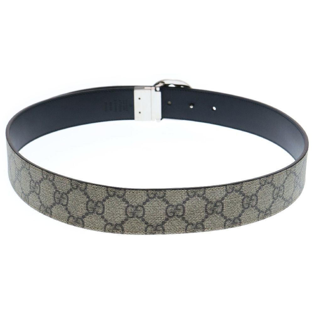 GUCCI グッチ GGスプリーム インターロッキングG ロゴ ベルト シルバー/ブラウン 473030 GUCCI (グッチ) GGスプリーム インターロッキングG ロゴ ベルト
