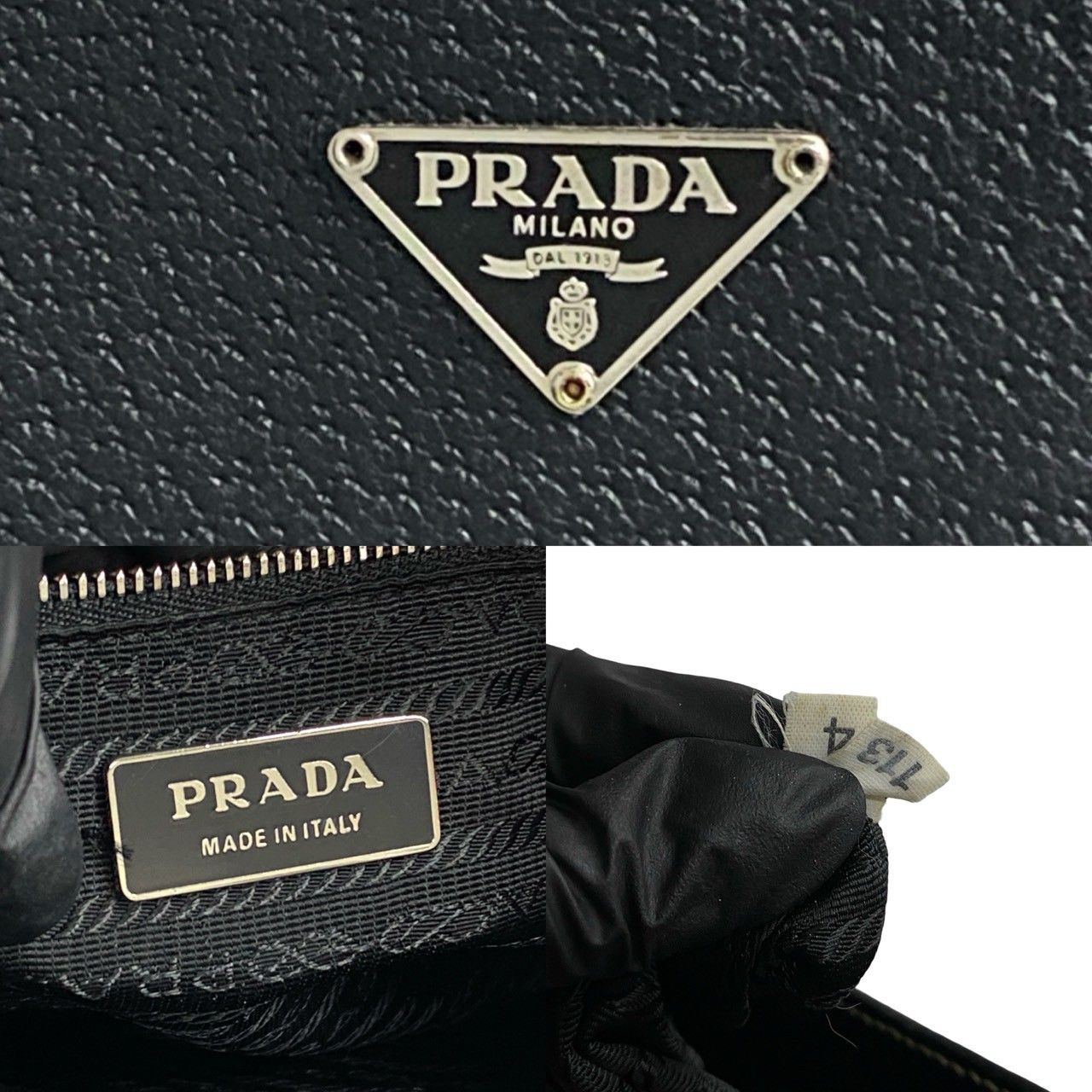 極美品！PRADA ブラック トートバッグ PRADA 極 美品 希少品 プラダ ロゴ 金具 サフィアーノ レザー 本