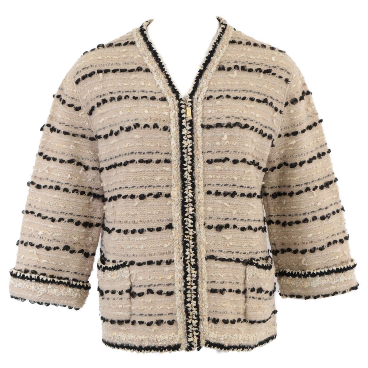 CHANEL シャネル 05A P26657V01976 カシミヤ混 ジップアップ ニット 48