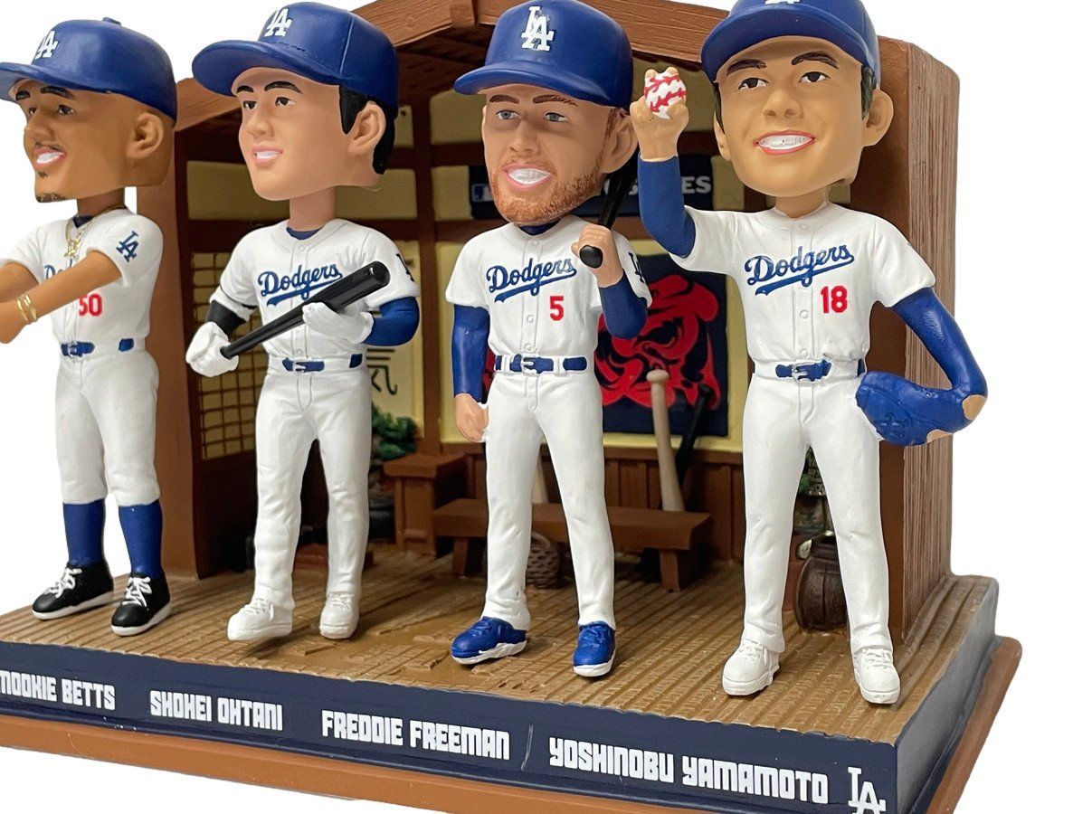 ロサンゼルス ドジャース 2025 東京シリーズ ミニボブルシーン 4選手 大谷翔平選手＆山本由伸選手 Mookie Bettsベッツ Freddie Freemanフリーマン5インチ12.5cm Foco公式 世界 2025個シリアルナンバー入り WWW_NOITHATQUANGTHANH_NET
