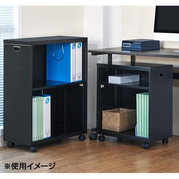 ナカバヤシ キャスター付キャビネット デスクターナ A4 2段 ブラック ND-723-BK