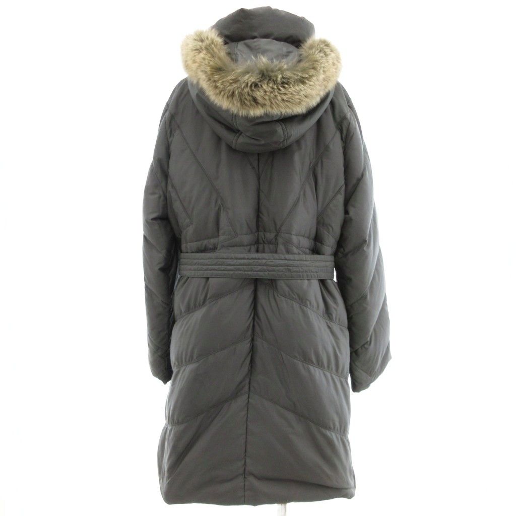 バルマン・フードファー付きコート•美品 バルマン BALMAIN ダウンコート M カーキ フォックスファー