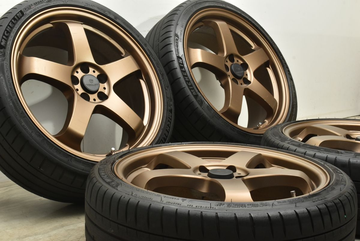 ホイールのみ可 FINALIST FZ-S5 18in 7.5J 48 PCD100 ミシュラン パイロットスポーツ4 215 40R18 レクサス CT 86 プリウス レガシィ