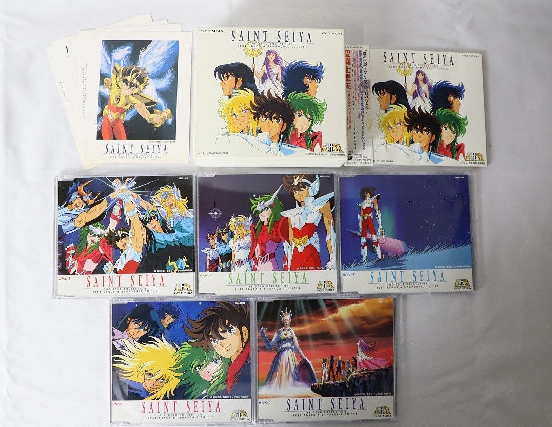 ◆聖闘士星矢 SAINT SEIYA THE GOLD COLLECTION BEST SONGS ＆ SYMPHONIC SUITES CD5枚組 ポストカード付