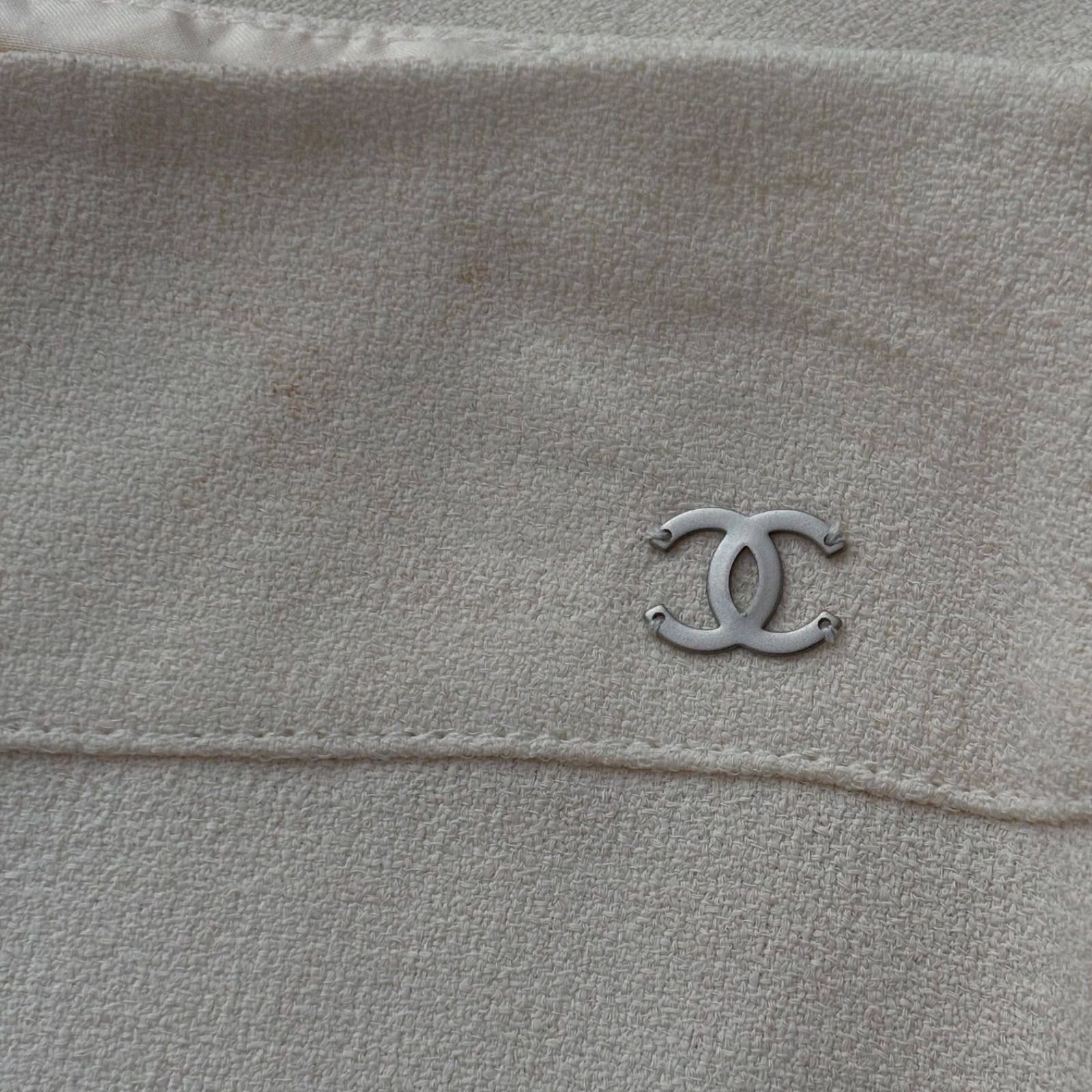 シャネル CHANEL 極美品 スカート ひざ丈 フレア ココマーク 絹 シルク 