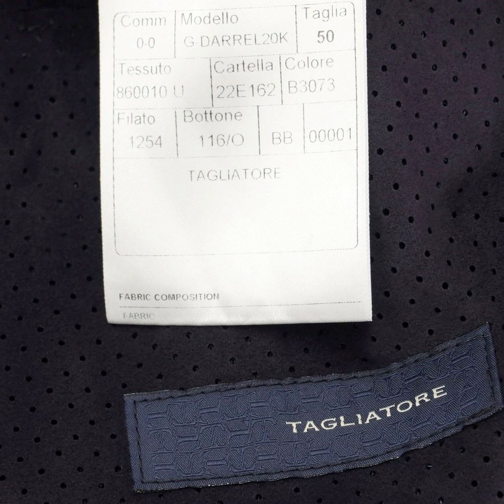 【中古】タリアトーレ TAGLIATORE レーヨンコットン ダブルジャケット ネイビー【サイズ50】【メンズ】-6