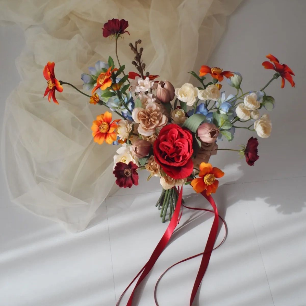 No.938ウェディングブーケブートニアセットアーティフィシャルフラワー